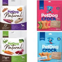 Kit 4 Pacotes De Biscoitos Crock e Natural Petdog para Cães Kit 4 Pacotes De Biscoitos Crock e Natural Petdog para Cães