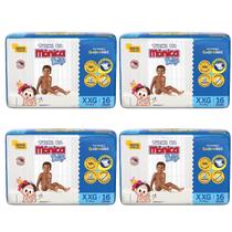 KIT 4 Pacotes Fralda Turma da Mônica Jumbo P M G XG XXG