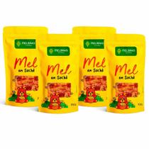 Kit 4 pacotes mel em sachê pouch melbras 700g praticidade e sabor natural