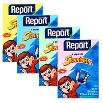 Kit 4 Pacotes Papel A4 Senninha Rs/az/vd/am 100fls Cada