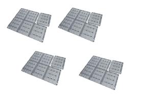 Kit 4 Pacotes Placas Sanitário Pet Grades De Fixação Expansivo Cinza