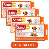 Kit 4 Pacotes Tapete Higiênico Para Cachorro Sanol Dog 80x60cm Kit 4 Pacotes Tapete Higiênico Para Cachorro Sanol Dog 80x60cm