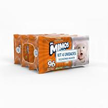 Kit 4 Pacotes Toalha Lenco Umedecido My Mimos Care Laranja 384 Toalhinha