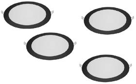 Kit 4 paineis led 12w redondo preto embutido luz neutra Kit 4 paineis led 12w redondo preto embutido luz neutra
