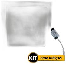 Kit 4 Paineis Led Embutido Quadrado 18W Slim Bivolt Plafon Kit 4 Paineis Led Embutido Quadrado 18W Slim Bivolt Plafon