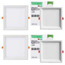 Kit 4 Painel de Led Quadrado Embutir Recuado 12W Bivolt Taschibra Kit 4 Painel de Led Quadrado Embutir Recuado 12W Bivolt Taschibra