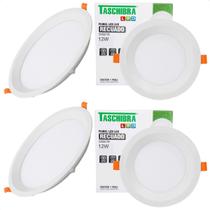 Kit 4 Painel de Led Redondo Embutir Recuado 12W Bivolt Taschibra Kit 4 Painel de Led Redondo Embutir Recuado 12W Bivolt Taschibra