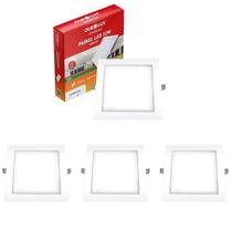 Kit 4 Painel Led Embutir 12w Bivolt 6500k Quadrado Ourolux Kit 4 Painel Led Embutir 12w Bivolt 6500k Quadrado Ourolux