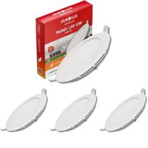 Kit 4 Painel Led Embutir 12w Bivolt 6500k Redondo Ourolux Kit 4 Painel Led Embutir 12w Bivolt 6500k Redondo Ourolux