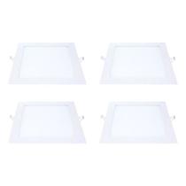 Kit 4 Painel LED Embutir Quadrado Luz Branca 6500K 24W 29cm Kit 4 Painel LED Embutir Quadrado Luz Branca 6500K 24W 29cm