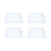 Kit 4 Painel LED Embutir Quadrado Luz Fria 6500K 12W 17cm Kit 4 Painel LED Embutir Quadrado Luz Fria 6500K 12W 17cm