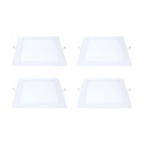 Kit 4 Painel Led Embutir Quadrado Luz Quente 3000K 12W 17Cm Kit 4 Painel Led Embutir Quadrado Luz Quente 3000K 12W 17Cm