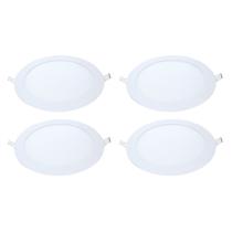Kit 4 Painel LED Embutir Redondo Luz Neutra 4000K 12W 17cm Kit 4 Painel LED Embutir Redondo Luz Neutra 4000K 12W 17cm