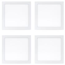 Kit 4 Painel Led Plafon 18w Quadrado Embutir 4000K Bivolt