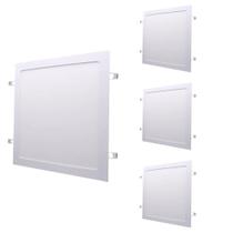 Kit 4 Painel LED Plafon 24W Embutir Quadrado 6500k 29cm Bivolt Branco-Frio Iluminação