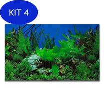 Kit 4 Painel Para Aquários Fundo ul E Plantas Pp-081 -