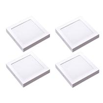 Kit 4 Painel Plafon LED Sobrepor Quad Amarela 3000K 18W 22cm