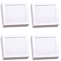 Kit 4 Painel Plafon Led Sobrepor Quadrado 24w Luz Branco Frio 6500K Bivolt Avant