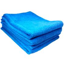 Kit 4 Pano De Microfibra 40x40cm Azul Evox