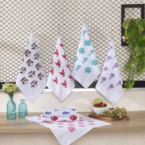 Kit 4 Pano de Prato Estampado Atoalhado Minimalista Sortidos Pé de galinha 100% Algodão Kit 4 Pano de Prato Estampado Atoalhado Minimalista Sortidos Pé de galinha 100% Algodão