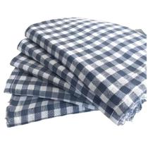 Kit 4 Panos de Chão Saco Xadrez Prata Lamatex