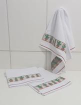 Kit 4 Panos de Copa Jacquard 50x70 Atoalhado Alta absorção