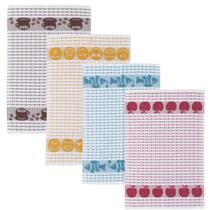 Kit 4 panos de copa teka gourmet 42x63 cm 100% algodão Kit 4 panos de copa teka gourmet 42x63 cm 100% algodão