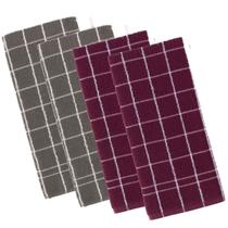 Kit 4 panos de prato teka chef premium atoalhado 100% algodão 45 x 70cm