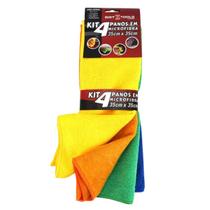 Kit 4 panos em microfibra coloridos 35x35cm 230gsm - sgt