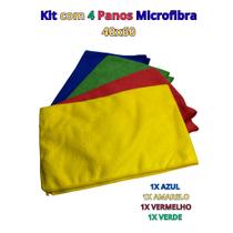 Kit 4 Panos Microfibra Multiuso Alta Absorção para Cozinha, Banheiro e Automóveis Kit 4 Panos Microfibra Multiuso Alta Absorção para Cozinha, Banheiro e Automóveis