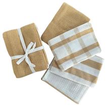 Kit 4 Panos Prato Copa Cozinha Algodão 60x40 Bege Mundiart Kit 4 Panos Prato Copa Cozinha Algodão 60x40 Bege Mundiart