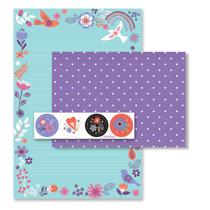 Kit 4 Papel de Carta Envelope com Adesivo Alegria Fina Ideia