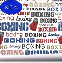 Kit 4 Papel De Parede Boxe Luta Esporte Academia Boxing A668