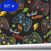 Kit 4 Papel De Parede Video Game Controle Start Play