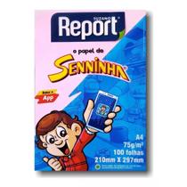 KiT 4 Papel Oficio Sulfite Seninha A4/400 Folhas Verde/Amarelo/Azul/Rosa - Report