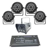 Kit 4 Par Led 18X12W + Máquina De Fumaça 600W + Mesa Pilot