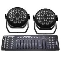 Kit 4 Par Led Indoor Slim Briwax 18X12W Rgbw + Mesa Dmx 512 Kit 4 Par Led Indoor Slim Briwax 18X12W Rgbw + Mesa Dmx 512