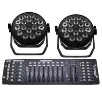 Kit 4 Par Led Indoor Slim Briwax 18X12W Rgbw + Mesa Dmx 512 Kit 4 Par Led Indoor Slim Briwax 18X12W Rgbw + Mesa Dmx 512
