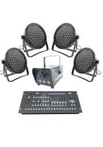 Kit 4 Par Led Slim 60 Led 3W+Máq Fumaça 600W+Mesa Pilot