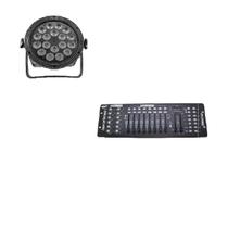 Kit 4 Par Led Slim Rgbwa + Uv 18X18W Onelight + Mesa Dmx 512