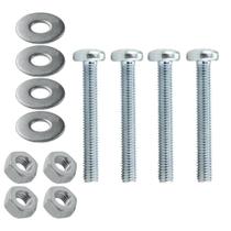 Kit 4 Parafuso Com Porca Arruela Ferro Maquina 3/16X1.1/4 Fixação Maquina Metal Madeira Insdustrial