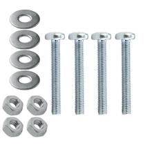 Kit 4 Parafuso Com Porca Arruela Ferro Maquina 3/16X2 Fixação Maquina Metal Madeira Insdustrial