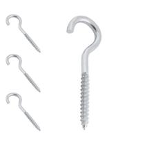 Kit 4 Parafuso Gancho 4,4X70 Para Bucha 8mm Aço Parede Tela Rede Proteção Vasos Quadros Varal Kit 4 Parafuso Gancho 4,4X70 Para Bucha 8mm Aço Parede Tela Rede Proteção Vasos Quadros Varal