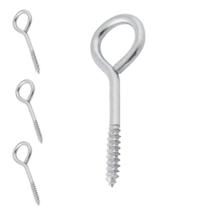 Kit 4 Parafuso Gancho Pitão 3,4X60 Para Bucha 6mm Aço Parede Tela Rede Proteção Vasos Quadros Varal