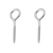 Kit 4 Parafuso Gancho Pitão 4,9X75 Para Bucha 10mm Aço Parede Tela Rede Proteção Vasos Quadros Varal