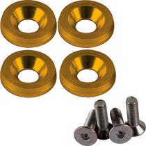 Kit 4 Parafusos De Placa E 4 Argolas Amarelo Universal Kit 4 Parafusos De Placa E 4 Argolas Amarelo Universal