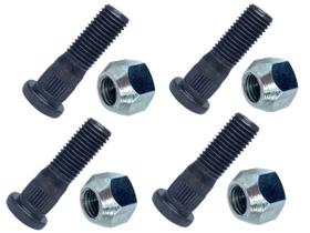 Kit 4 Parafusos Prisioneiro com Porca de Roda Ecosport Focus Escort Courier Fiesta Ka 45mm 12mm 25mm