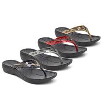 kit 4 pares chinelo feminino com salto anti impacto ortopédicos