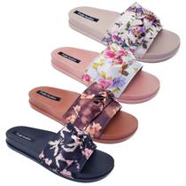 Kit 4 Pares Chinelo Feminino Sandália Slide Laço Tecido K16