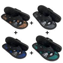 Kit 4 Pares Chinelo Masculino Novidade Tira Larga Oferta Limitada Só Hoje
